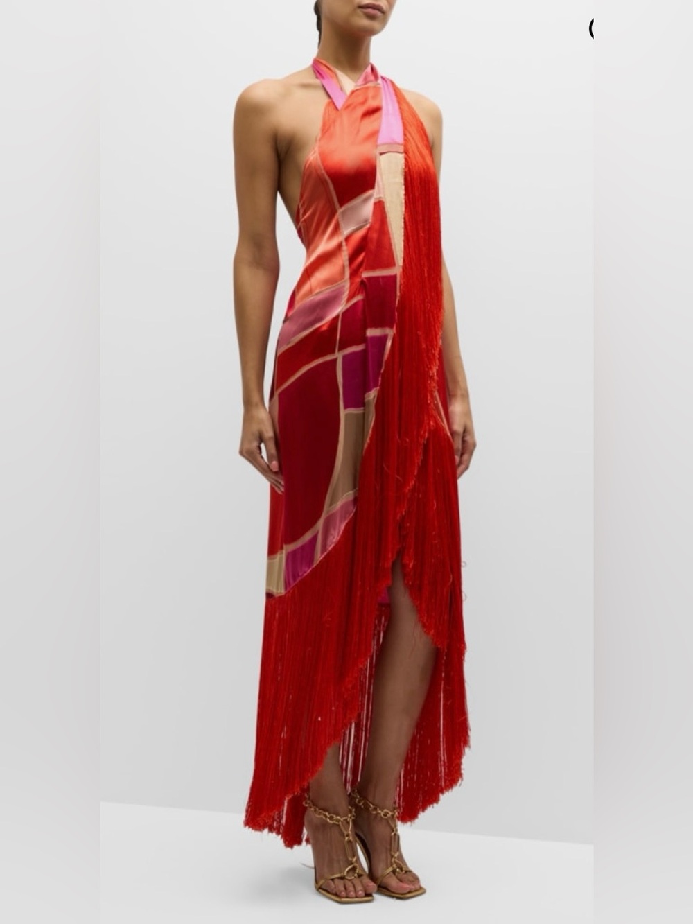 cult gaia NWT Bianca Coverup Fringe Maxi Dress